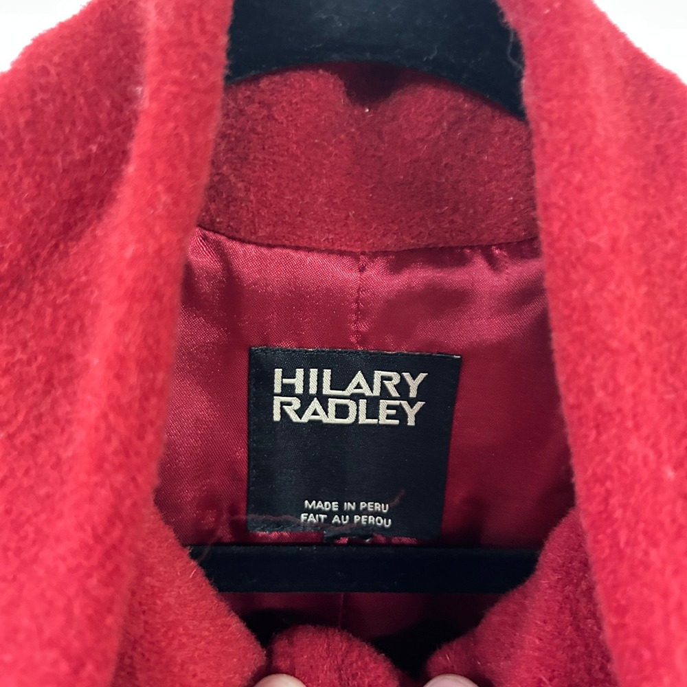 Hilary Radley Funnel Neck Alpaca Wool Swing Coat L Red Quiet Luxury - Picture 5 of 14